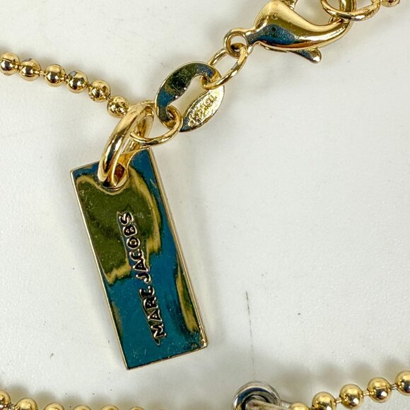 Marc Jacobs I Love You Spinning Pendant Necklace 18K Gold Plated Ball Chain - Picture 3 of 3